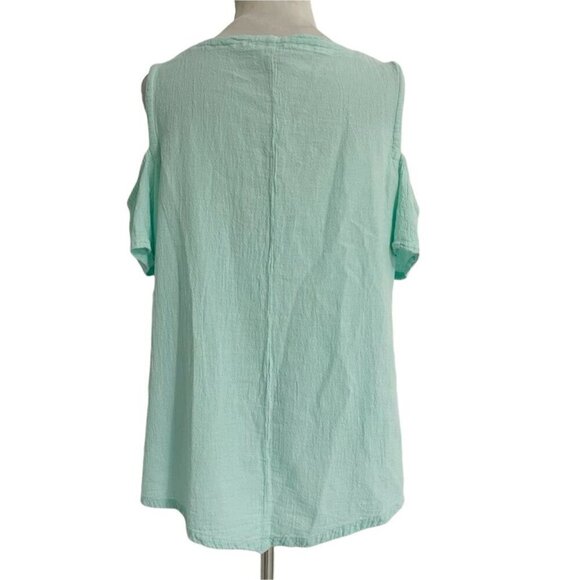 Oh My Gauze! Size 2 Large XL Top Blouse Cold Shoulder Boho Lagenlook - Picture 5 of 7